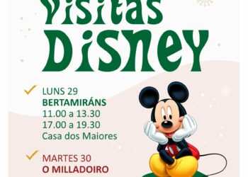 Os personaxes Disney chegan a Bertamiráns e O Milladoiro o 29 e 30 de decembro