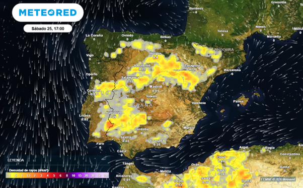 Meteored advierte de tormentas fuertes en la España peninsular por la llegada de una dana