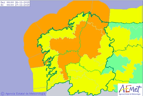 Alerta laranxa por fenómenos adversos costeiros no litoral de Galicia durante esta fin de semana