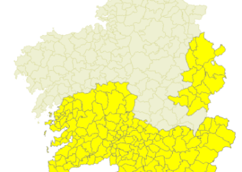 Alerta amarela no sur de Galicia por tormentas
