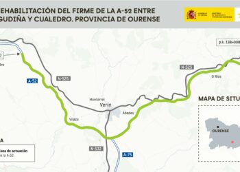 Adjudicada por 14,9 millones de euros la rehabilitación de 38 km de firme en la A-52 entre A Gudiña y Cualedro