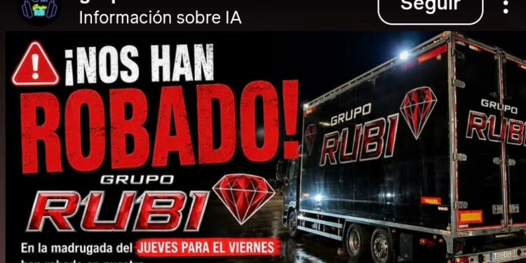 El Grupo Rubí denuncia el robo de su camión escenario