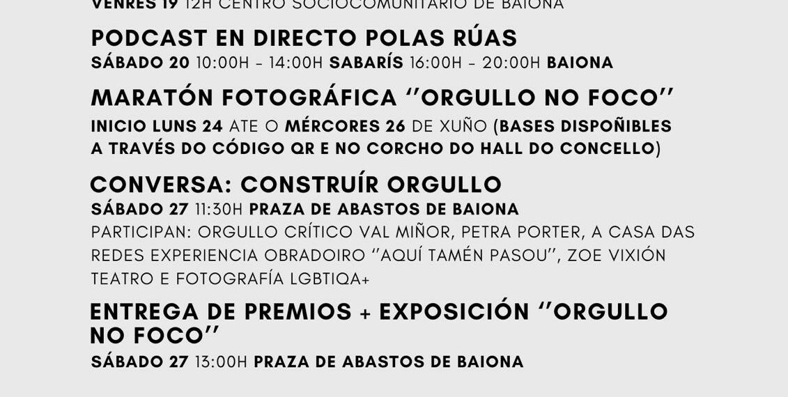 Baiona Diversa: Memoria, Voz y Rúa”, busca visibilizar la diversidad afectivo-sexual