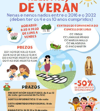 O Concello de Lugo oferta 440 prazas nas Aulas Abertas de Verán