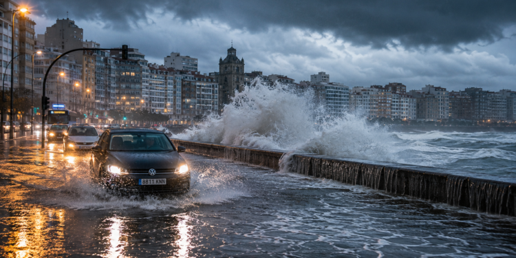Las lluvias vuelven a golpear Galicia: calles inundadas, más de 1.000 rayos y problemas en varias zonas