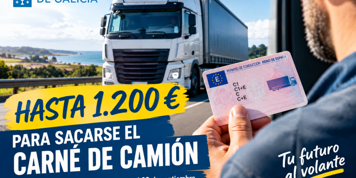 La Xunta da hasta 1.200 euros para sacarse el carné de camión: requisitos y plazo para pedir la ayuda