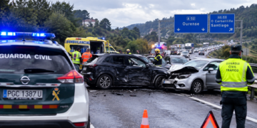 Accidente múltiple en la A-52: seis coches implicados y varios heridos en Ourense