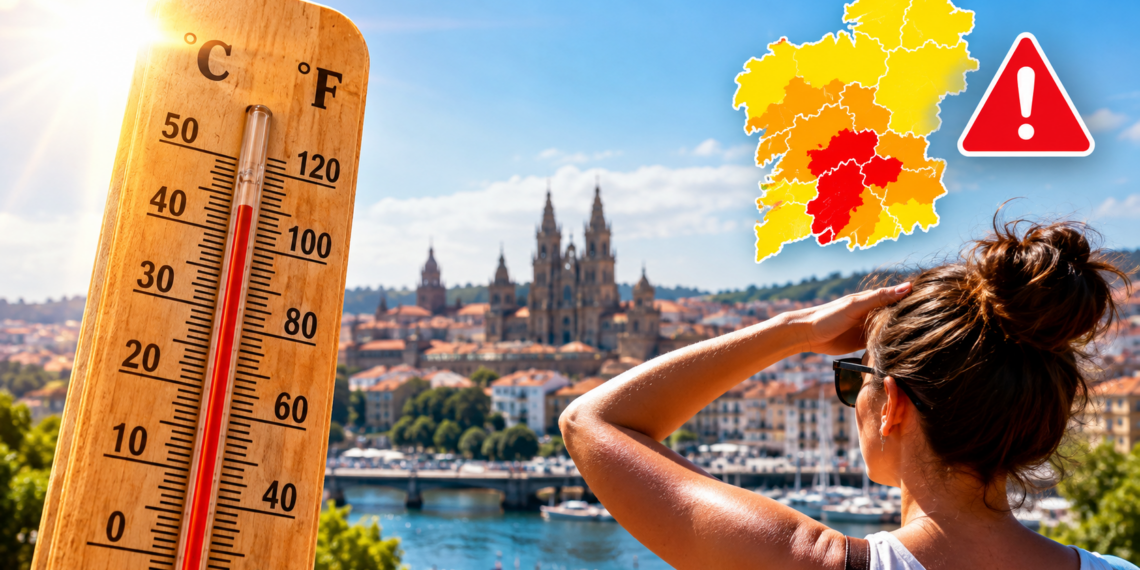 Alerta roja por calor en Galicia: estas son las zonas donde se dispararán las temperaturas este lunes