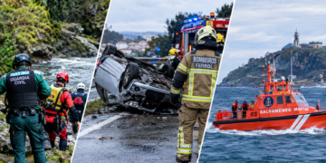 Dos muertos en Lobios y Oleiros y un herido rescatado tras un accidente en Ferrol