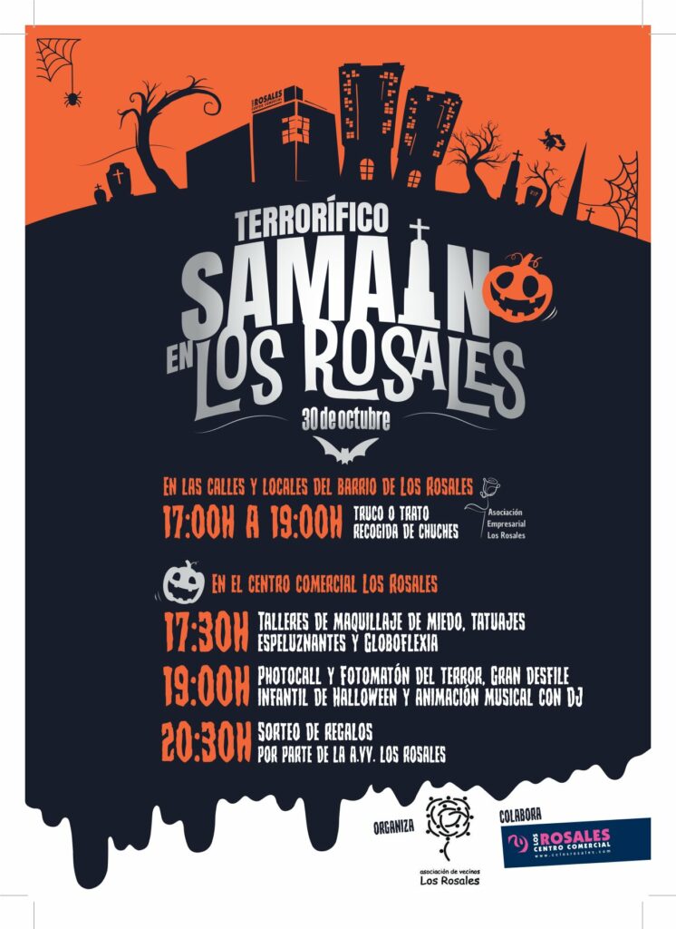 Los Rosales celebra el Samaín con actividades infantiles, truco o trato y un desfile de disfraces este viernes 30 de octubre.