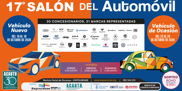 Expourense acoge del 23 al 25 de octubre la feria del vehículo de ocasión del Salón del Automóvil de Ourense 2026.