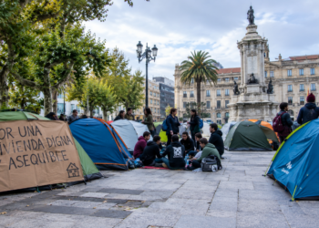 tiendas instaladas en la plaza de Compostela