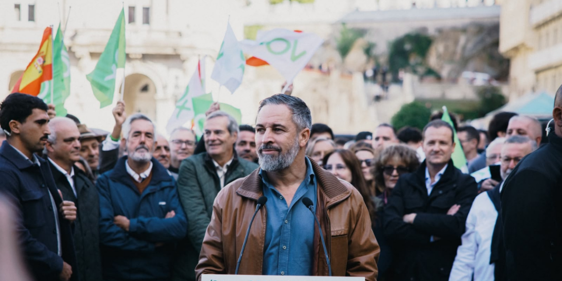Santiago Abascal durante su comparecencia en A Coruña.