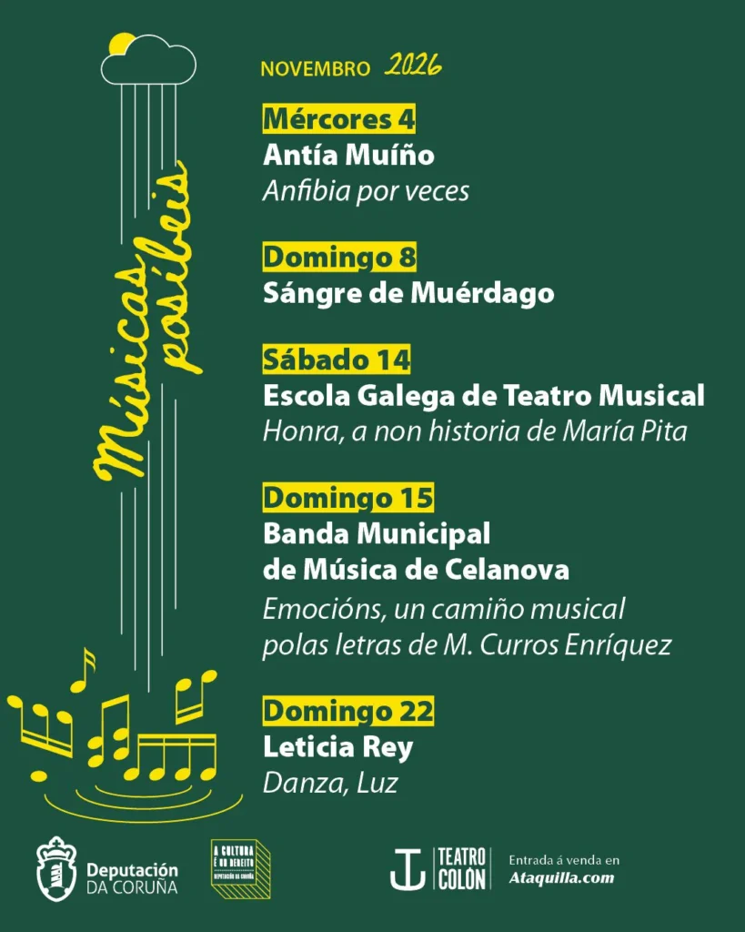 Músicas Posíbeis 2026 enche de música o Teatro Colón da Coruña.